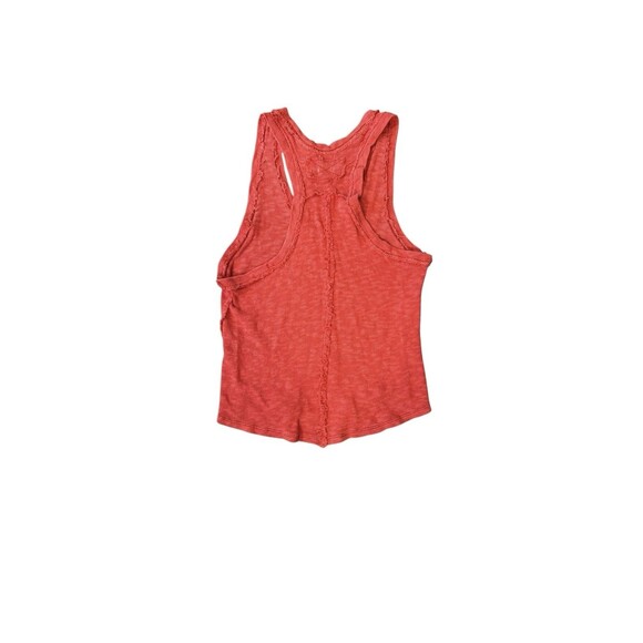 Free People Coral Red We The Free Knit Boho Sleeveless Tank Top Womens Sz S - Picture 2 of 5